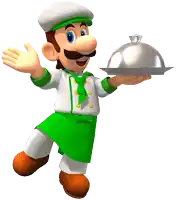 a cartoon character is dressed as a chef and holding a silver dome