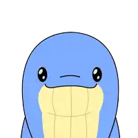 a cartoon of a blue whale with hearts in its eyes