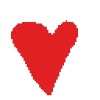 a pixel art drawing of a broken heart with a white arrow going through it