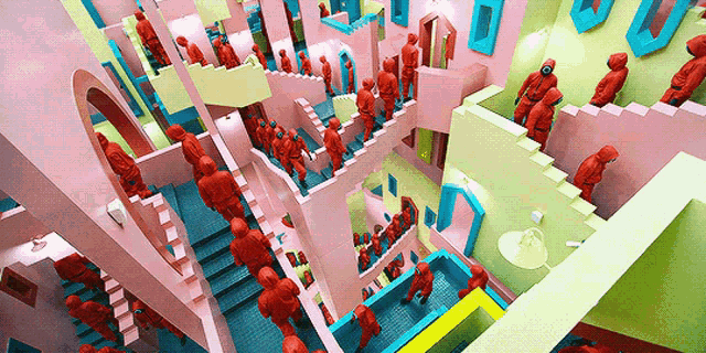 Squid Game Stairs GIF - Squid Game Stairs Staircase - Discover & Share GIFs