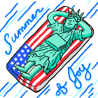 Summer Of Joy Statue Of Liberty Sticker - Summer Of Joy Statue Of Liberty Summer Stickers