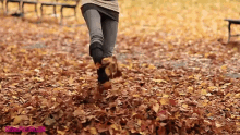 Jumping In Leaves GIF - Reasons To Get Excited For Fall Fall Autumn GIFs