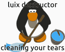 Luix Dextructor Club Penguin GIF - Luix Dextructor Club Penguin Mopping GIFs