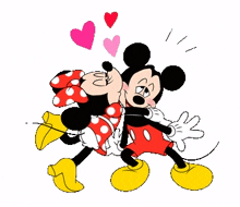 mickey mouse minnie mouse love kiss kissing