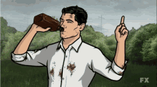 Hold On Drinking GIF - Hold On Drinking Archer GIFs