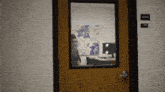 a door with a sign that says office 1 on it