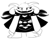 a black and white drawing of a monster with a heart on his chest .