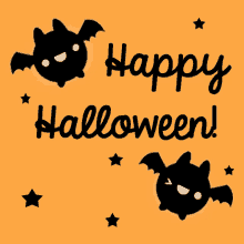 Happy Halloween Bats GIF - Happy Halloween Bats Orange And Black GIFs
