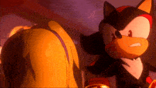 shadow the hedgehog is standing next to a girl with a purple headband