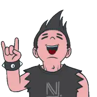 a cartoon drawing of a man wearing a shirt that says ni