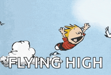 Calvin And Hobbes Fly GIF - Calvin And Hobbes Calvin Fly GIFs