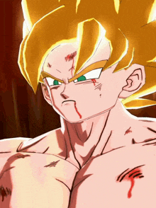 a close up of a cartoon character with a red spot on his forehead