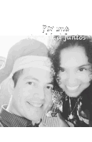 a black and white photo of a man and a woman with the words por una eternidad juntos