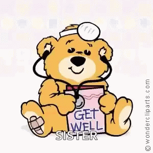 get well soon teddy bear gif - Free animated GIF - PicMix