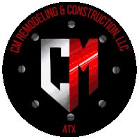 the logo for cm remodeling and construction llc