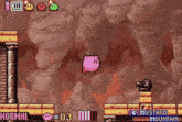 a screenshot of a video game with a pink cartoon character and the number 43 on the bottom