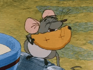 cartoon mouse eating cookie