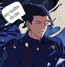 a picture of a man with a speech bubble that says soy todito de xito