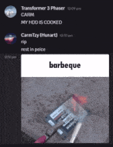 a screenshot of a conversation between carm and transformer 3 phaser at 12:09 pm