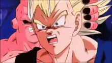 a close up of a cartoon character with a very angry look on his face .