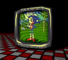 a sonic the hedgehog video game is displayed on a tv screen