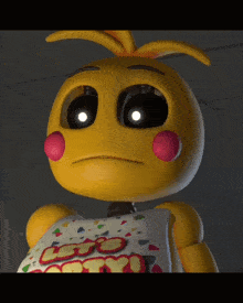 chica from five nights at freddy 's holds a piece of cake in her hand