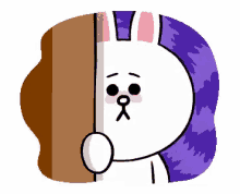 behind door door sad bunny cony