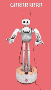 a robot with the words grrrrrrr on the top