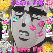 a picture of a man with the words i love you
