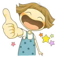 a cartoon girl is giving a thumbs up and smiling