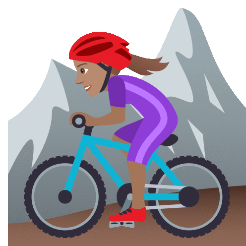 Mountain Biking Joypixels Sticker