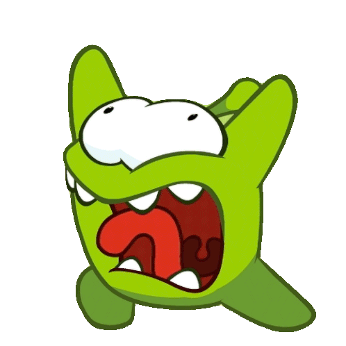 Freaking Out Om Nom Sticker - Freaking Out Om Nom Cut The Rope Stickers