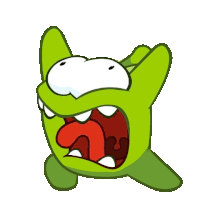 Freaking Out Om Nom Sticker - Freaking Out Om Nom Cut The Rope Stickers