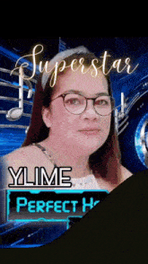 a woman wearing glasses and a headband named ylime perfect