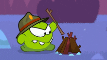 Starting A Fire Om Nom GIF - Starting A Fire Om Nom Om Nom And Cut The Rope GIFs