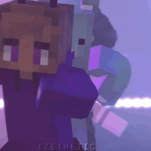 a video of a minecraft character with the name izesthetic on the bottom right