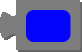 a video camera with a blue square in the middle of it .