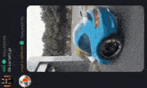 a picture of a blue car with the words ok car let 's go at the bottom