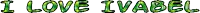 the word i love is written in green letters on a white background