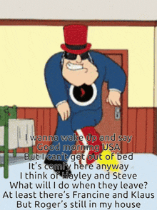 a cartoon of a man with a top hat and sunglasses