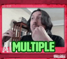 a picture of a man with the words " all multiple " above him