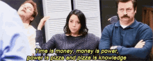 Parks And Rec Pizza GIF - Parks And Rec Pizza Money GIFs