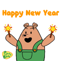 Happy New Year2023wishes Pants Bear Sticker - Happy New Year2023wishes New Year2023 New Year Stickers