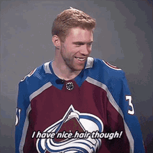 Colorado Avalanche Jt Compher GIF - Colorado Avalanche Jt Compher I Have Nice Hair Though GIFs