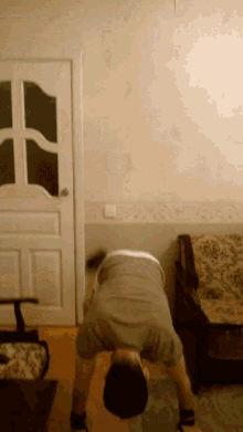 Wall Support Handstand Push Up GIF - Wall Support Handstand Push Up GIFs