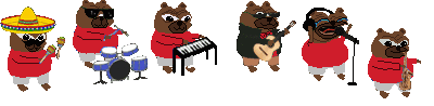 Pepe Bear Band Sticker - Pepe Bear Band Stickers