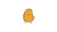 a cartoon illustration of a potato with a face