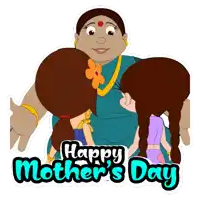 a happy mother 's day sticker with two girls