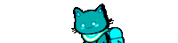 a pixel art of a pink pig with a purple light coming out of it 's mouth .