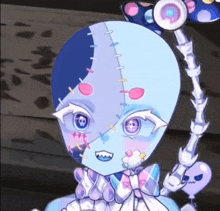 a drawing of a doll with a skeleton arm